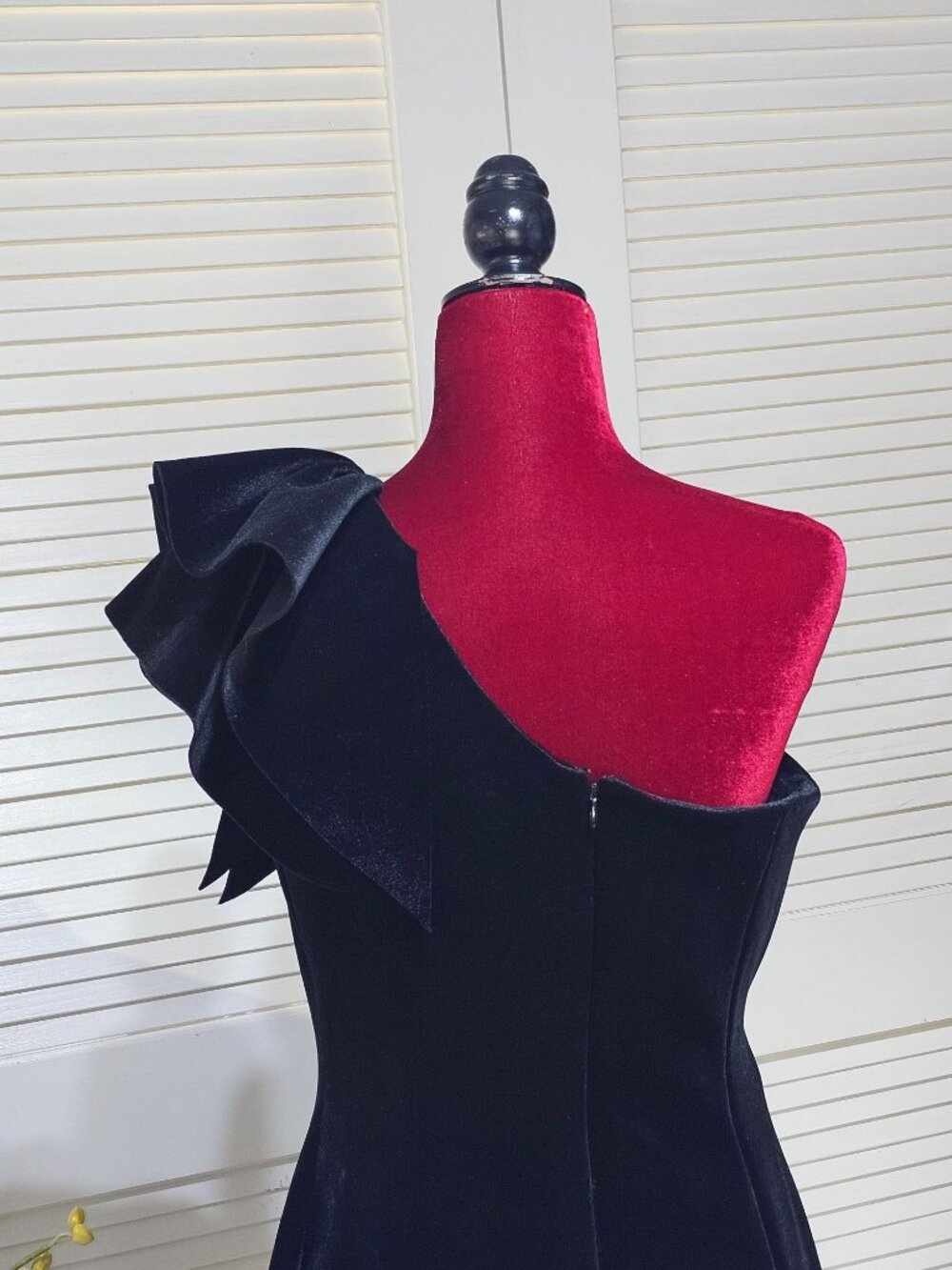 Eliza J Womens Black Velvet One-Shoulder Ruffle Detail Cocktail Dress Sz 10 2810 - Picture 10 of 15